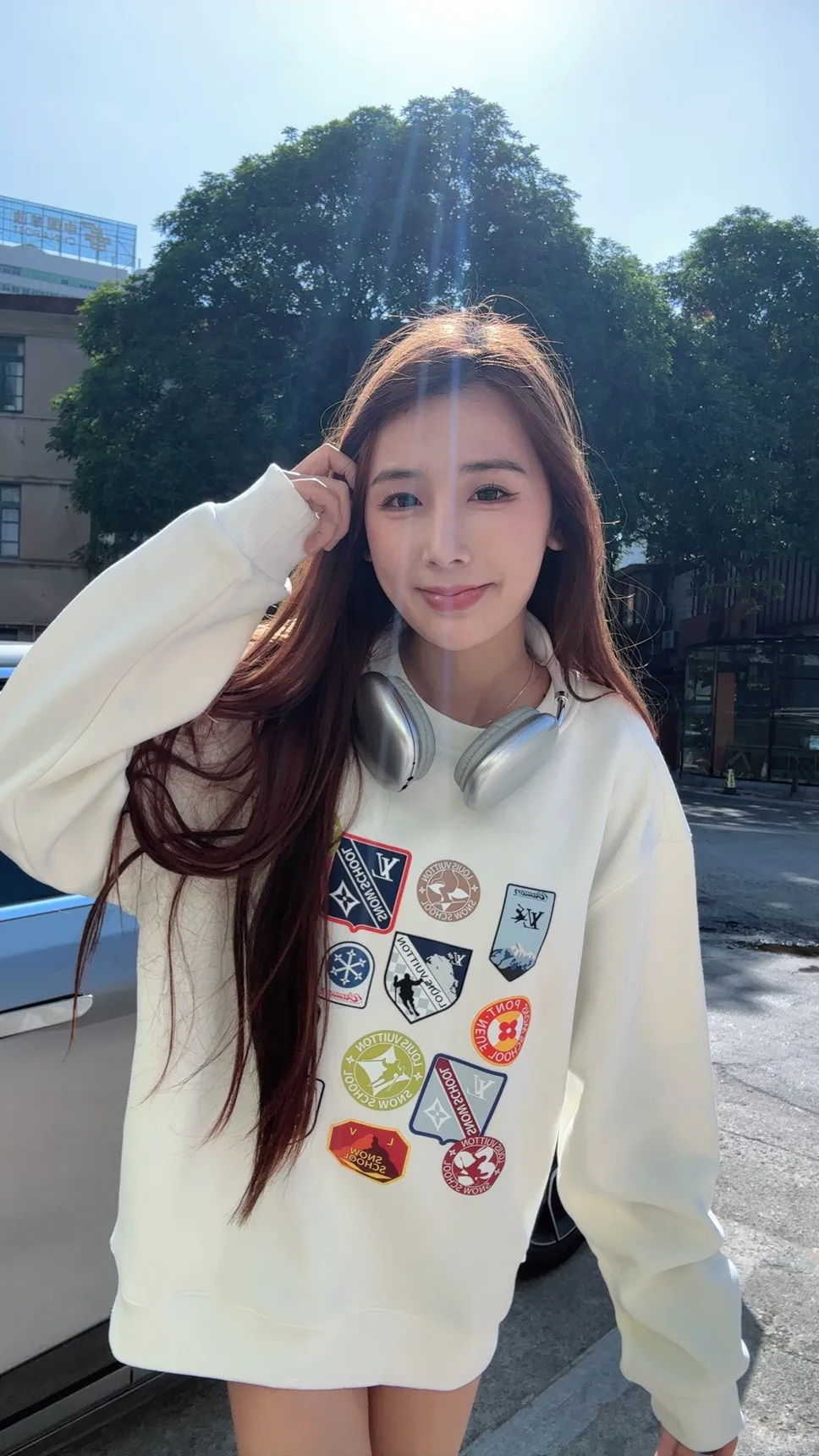 Louis Vuitton/Louis Vuitton 25Fw badge crew neck sweatshirt